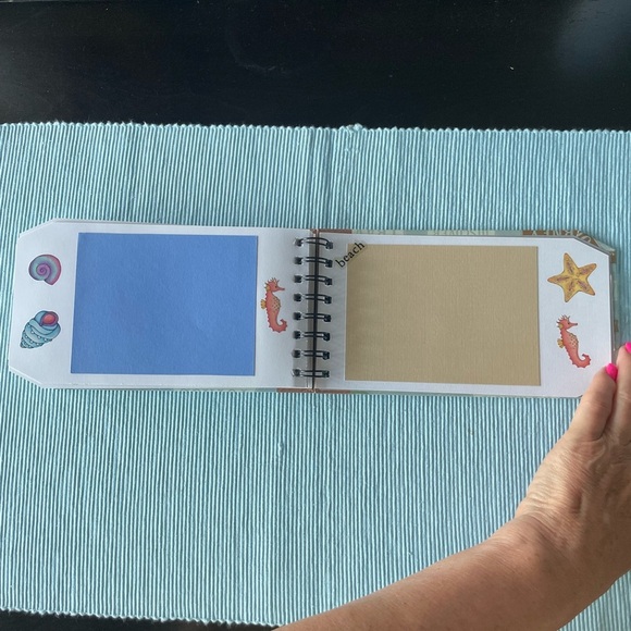 Travel Themed Pre-made Spiral Scrapbook with Bow- picture-ready! 8.25x4.5” - Picture 13 of 17